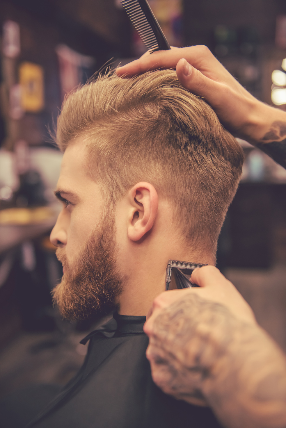 At the barber shop
